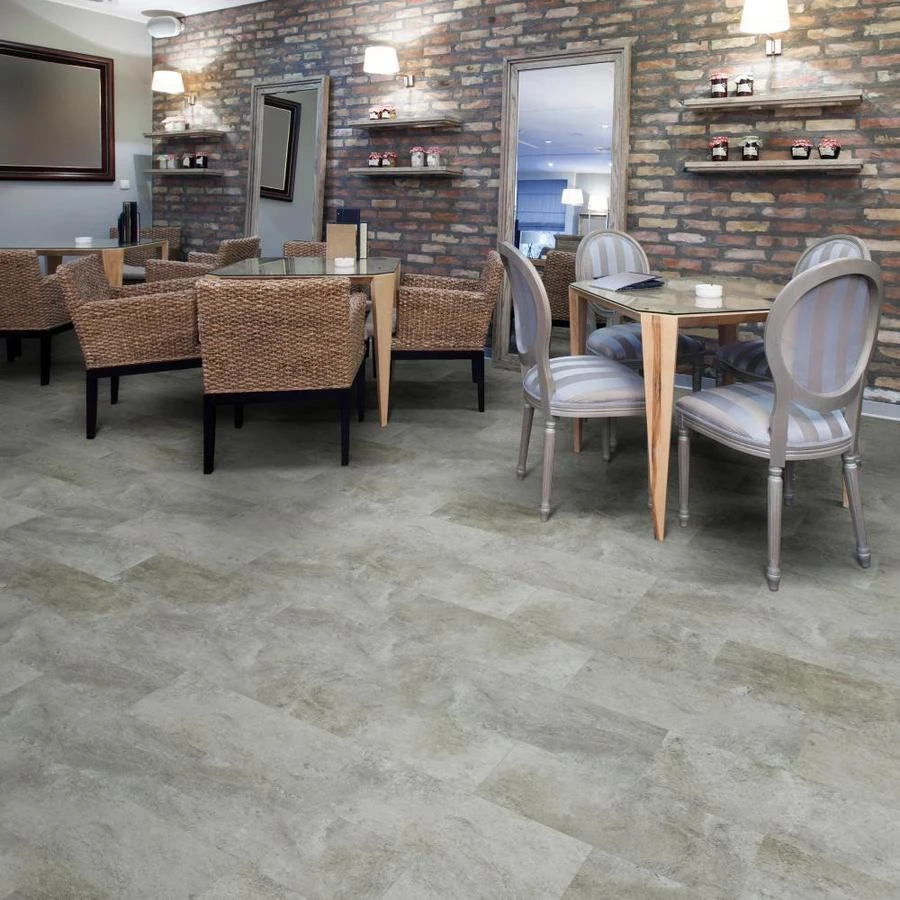 SMARTCORE Pro 8-Piece 12-in x 24-in Ashland Gray Interlocking Vinyl Tile SMARTCORE Pro 8-Piece 12-in X 24-in Ashland Gray Interlocking Vinyl Tile -Smartcore